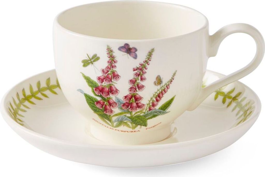 Portmeirion Keramik Tasse & Untertasse Botanic Garden Meadow Fingerhut