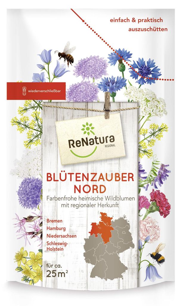 Artikelbild 1 von 'Regio Blütenzauber Nord (275 g)' aus der Kategorie Wildblumenwiese