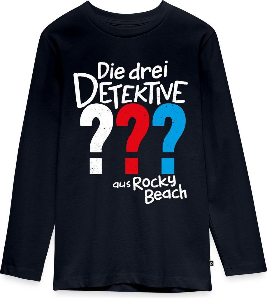 Spreadshirt Die Drei Fragezeichen Kids aus Rocky Beach Teenager Premium Langarmshirt, 158/164 (12 Jahre), Navy