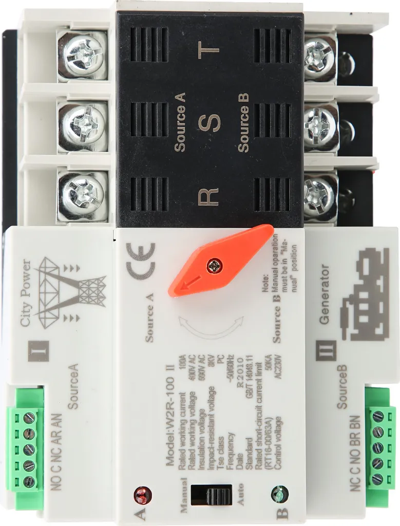 Commutateur de transfert automatique 100A triphasé pour secours