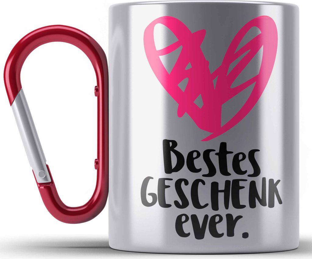 Trendation - Lustige Edelstahl Tasse Karabiner für Frauen mit Spruch Geschenkidee Schwester Mama Tante Karabiner Edelstahl Tasse Karabiner Edelsta...