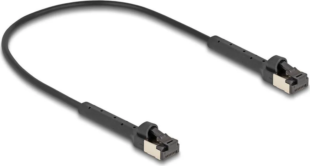 Delock 80932 Cavo Rete Cat.6A Slim 10G Angolabile 0.25m Nero