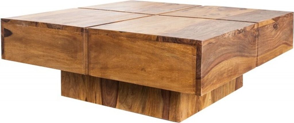 Casa Padrino Designer Massivholz Couchtisch Natur 80 x 30 cm - Salon Wohnzimmer Tisch
