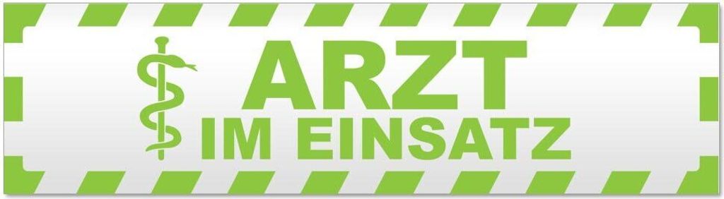 Kiwistar Arzt im Einsatz Motiv 2 gestreift Magnetschild Schild magnetisch - 60cm Lindgrün - Magnetfolie für Auto PKW Kfz