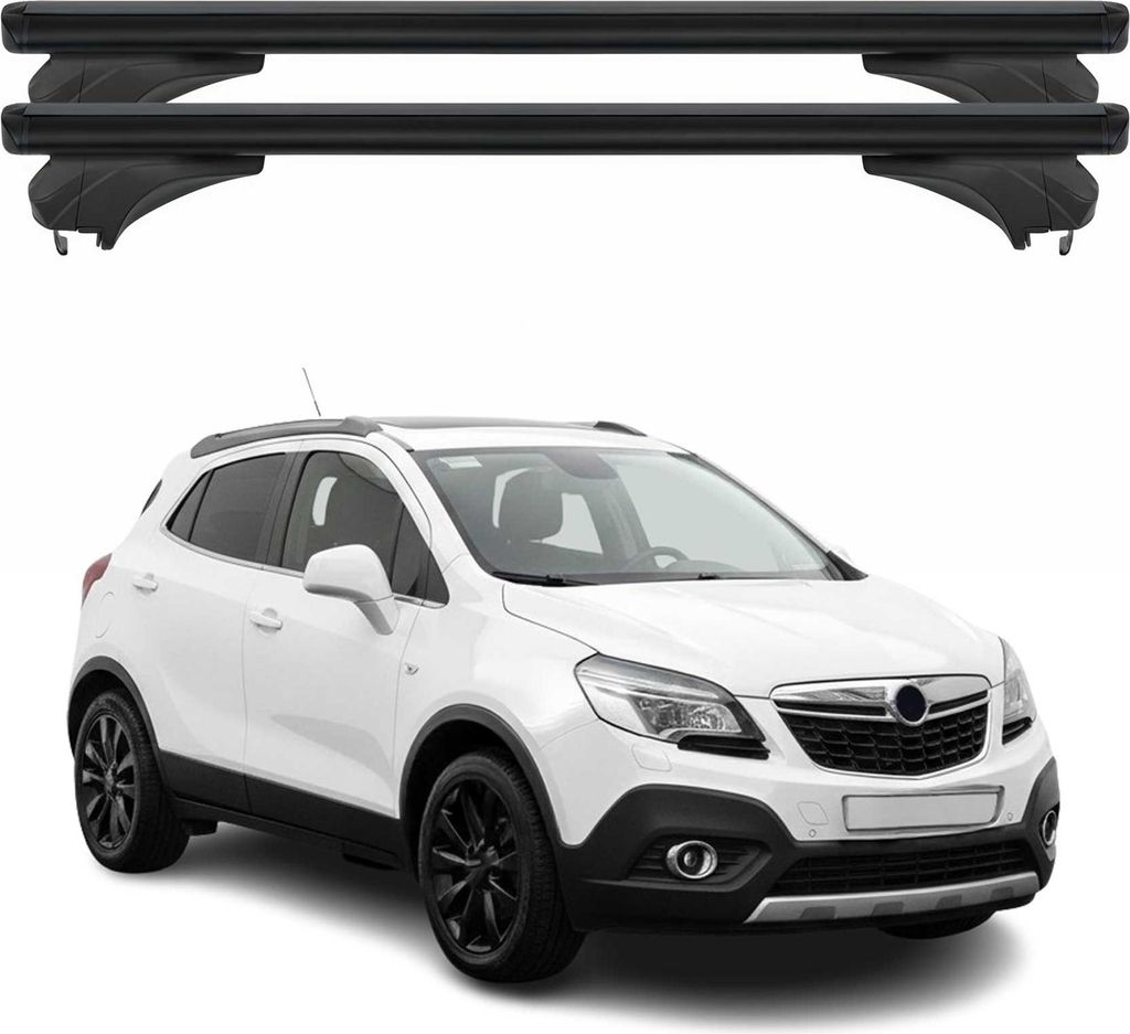 Menabo Dachträger Grundtäger für Opel Mokka A 2012-2019 Aluminium Schwarz 2 tlg