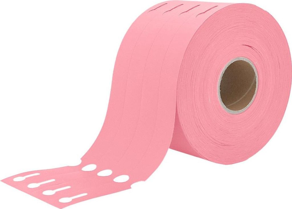 CombiCraft Schlaufenetiketten Rosa 250x25mm für Thermo-Transfer-Drucker - 1 Rolle mit 1500 Stück