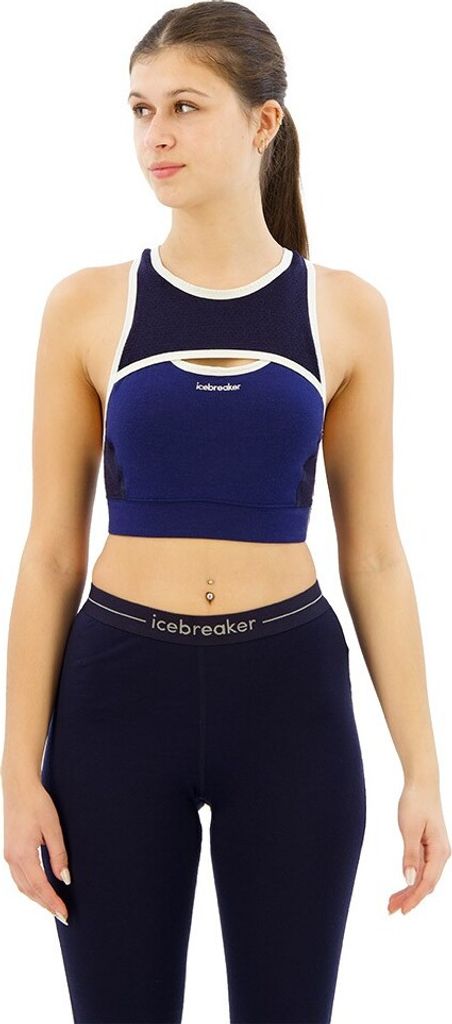 Icebreaker Zoneknit Sport-bh Mittlerer Halt Blau S Frau Blau S