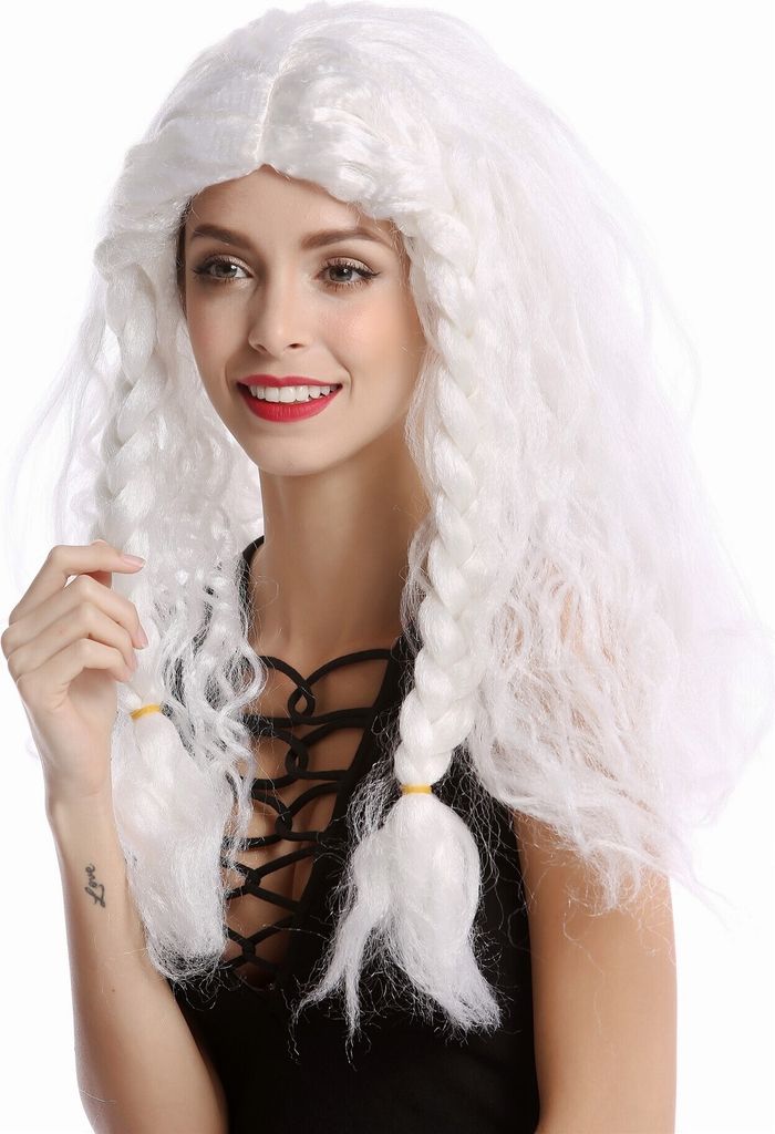 WIG ME UP Perücke lang weiß geflochten Zöpfe Produktbild 