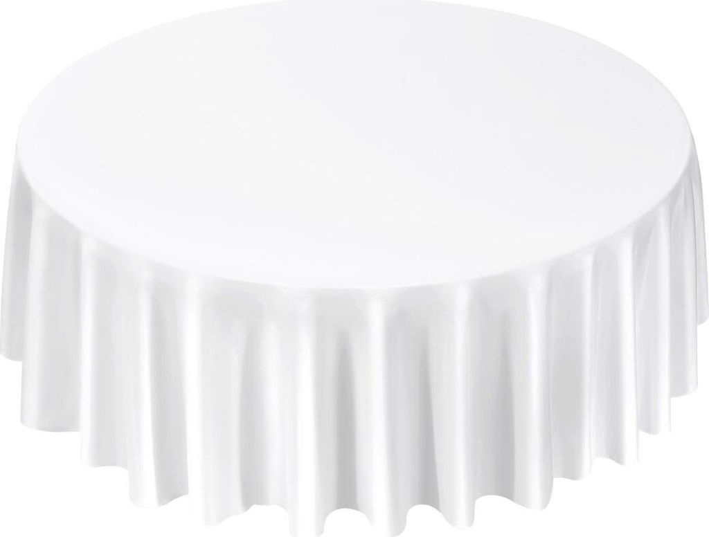 White Round Tablecloths 2 Pack, 120 Inches in Diameter, Stain- & Wrinkle- Resistant, Machine Washable Table Clothes, Polyester Fabric Table Covers ...