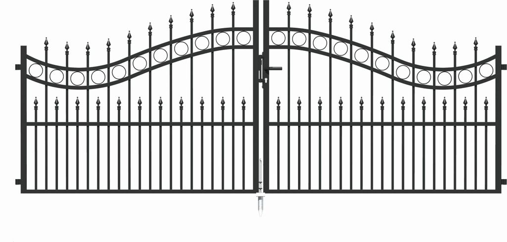 Alberts Doppeltor passend zum Schmuckzaun Bordeaux Aluminium anthrazit 3370x1000 mm