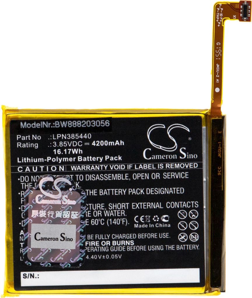 vhbw Akku kompatibel mit Crosscall Trekker X4 Handy Smartphone Telefon (4200 mAh, 3,85 V, Li-Polymer)