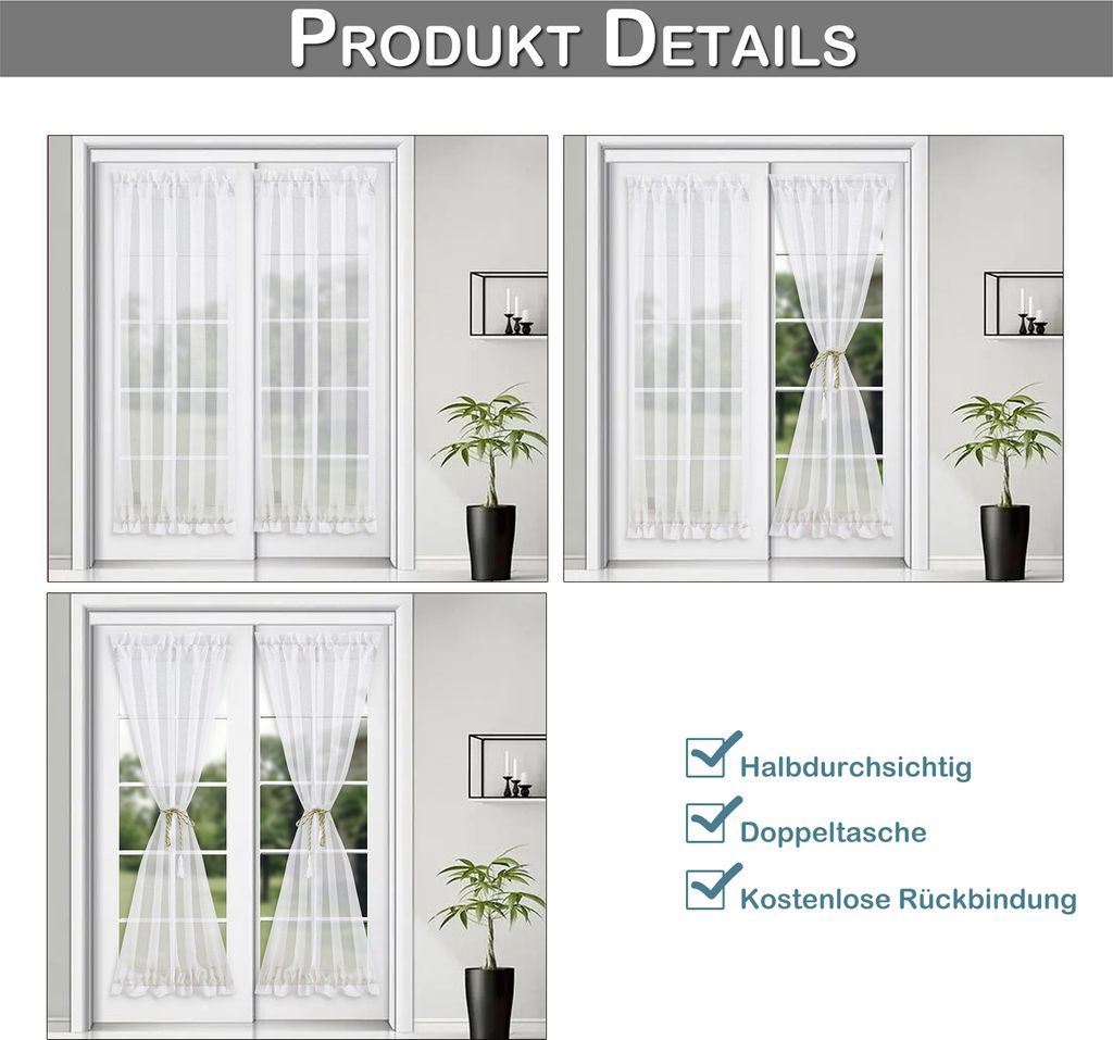 Türvorhang Fenster Insektenschutz Voile Einfacher Stil Produktbild 4