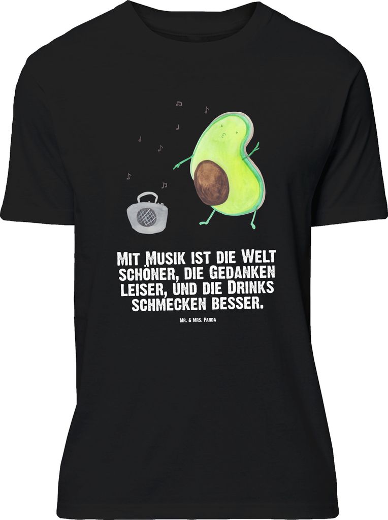 Mr. & Mrs. Panda T-Shirt Avocado Tanzen - Schwarz - Geschenk, S, Urlaub, Musik, oberteil, Shirt, Tshirt, Singen, Gute Laune, Party, Lustiges