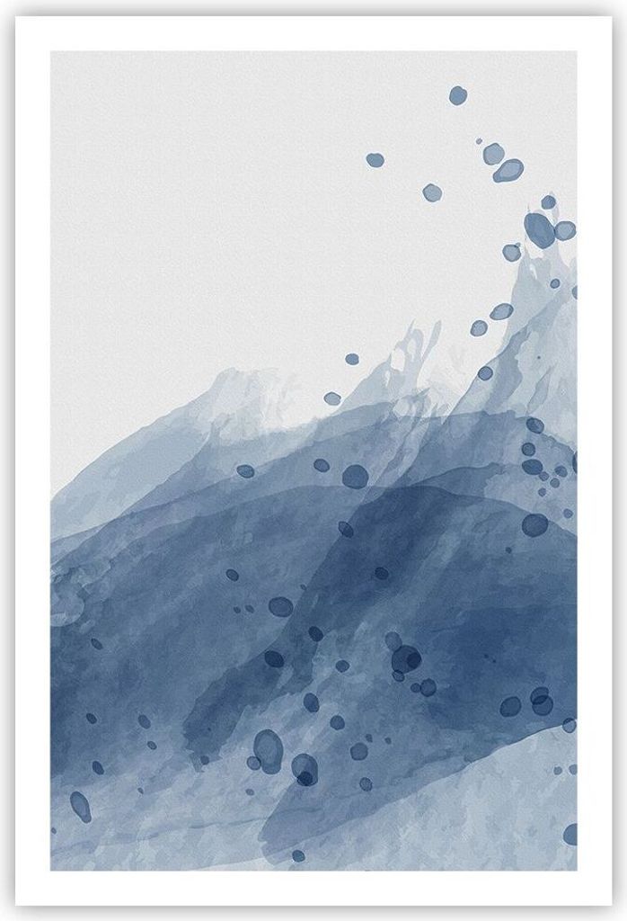 Poster - Poster ohne Rahmen - Blau Weiß Hintergrund - 61x91,5 cm - Wand Bild - Wanddeko - Wandbilder - Kunstposter - Wandposter - Bilder - Kunstdr...
