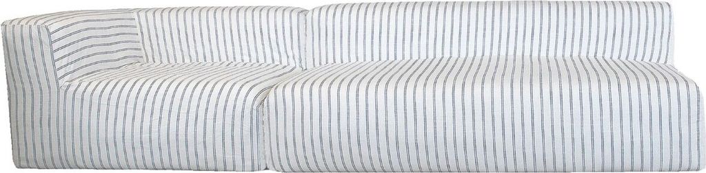Casa Padrino Luxus Wohnzimmer Sofa mit Streifen Weiß / Blau 325 cm