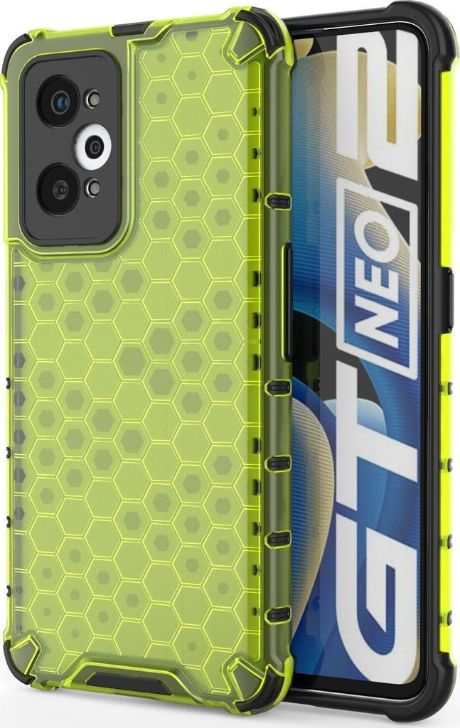 Mobigear Honeycomb Realme GT Neo2 Hülle Hardcase Backcover Stoßfest - Grün
