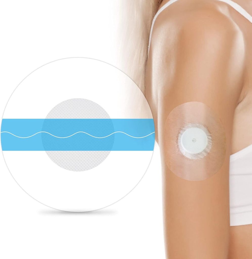 Freestyle Libre Pflaster,50 Stück Wasserfeste & Atmungsaktiv Aufkleber,Haut-freundlich & Fixierpflaster für Libre 1 2 & 3 Sensor,14 Tage Transpar...