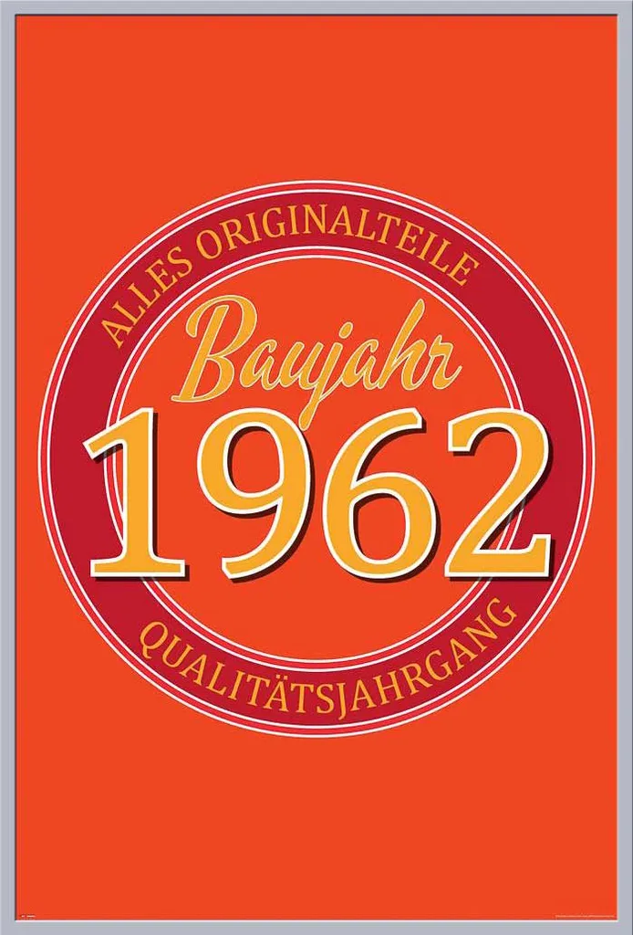 Décoration Anniversaire 1962 Encadrée : Affiche avec Cadre Incassable