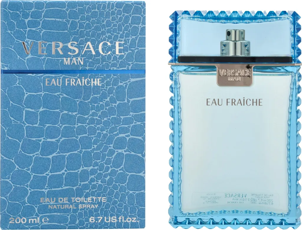 Versace Man Eau Fraîche 200 ml - Parfum Boisé Aquatique Longue Tenue