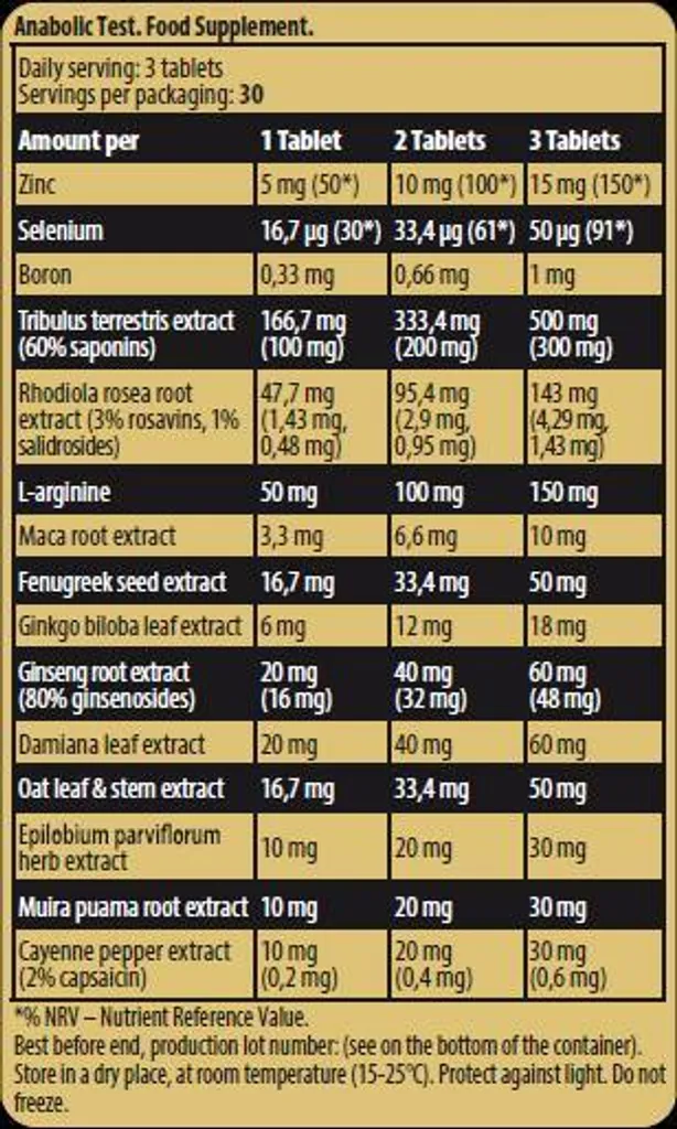 Anabolic Test 90 tbl - Booster de Testostérone Naturel Musculation - 3