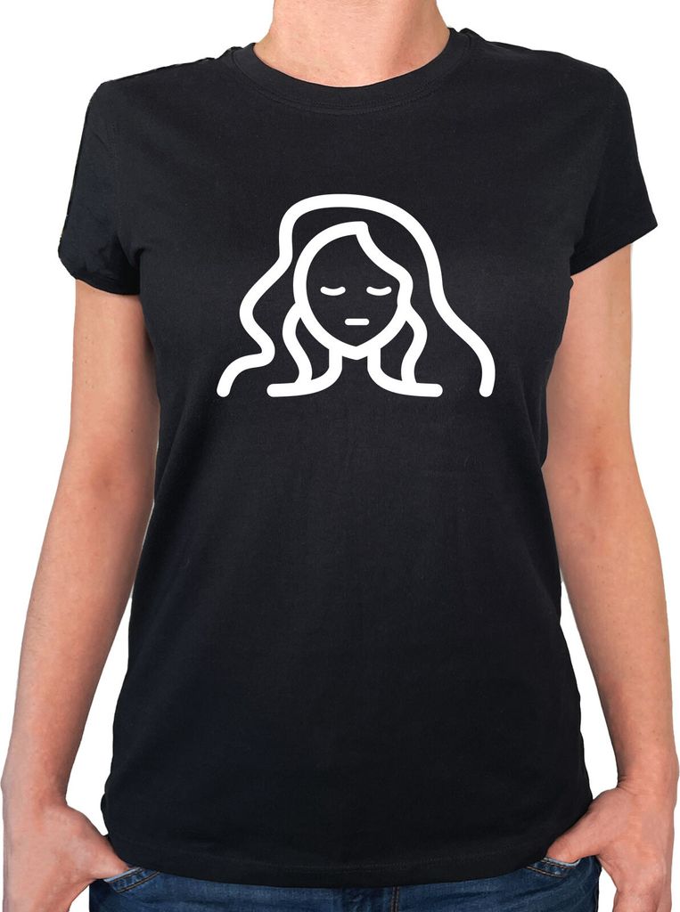 Huuraa Damen T-Shirt Jungfrau Sternzeichen Symbol XS Black Bio Baumwolle Fairtrade Damenshirt Geschenkidee