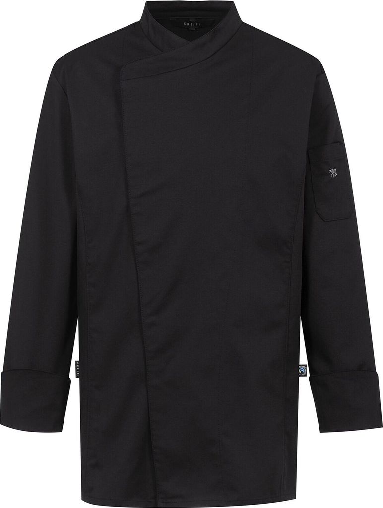 Greiff GASTRO-MODA Cuisine Herren Kochjacke Regular Jersey Schwarz XS