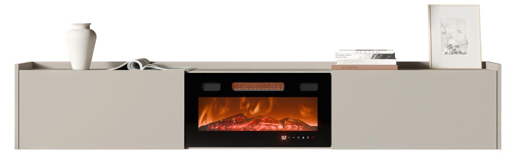 MIRJAN24 TV-Lowboard Arigato mit Kamin, TV-Schrank mit zwei Produktbild 