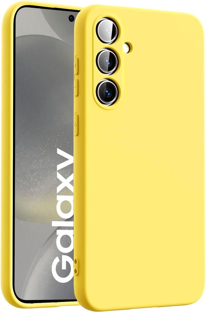 Hülle für Samsung Galaxy S24 Plus Handy Schutz Cover Silikon Gel Case Handyhülle, gelb