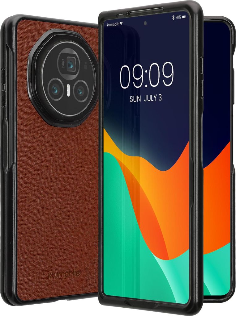 kwmobile Flip Hardcase kompatibel mit HONOR Magic V3 - Hülle für Foldable Handy - Handyhülle in Braun