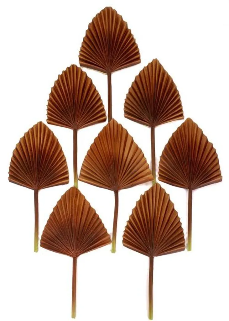 Décoration de mariage : 8 feuilles de palmier dorées pour centres table