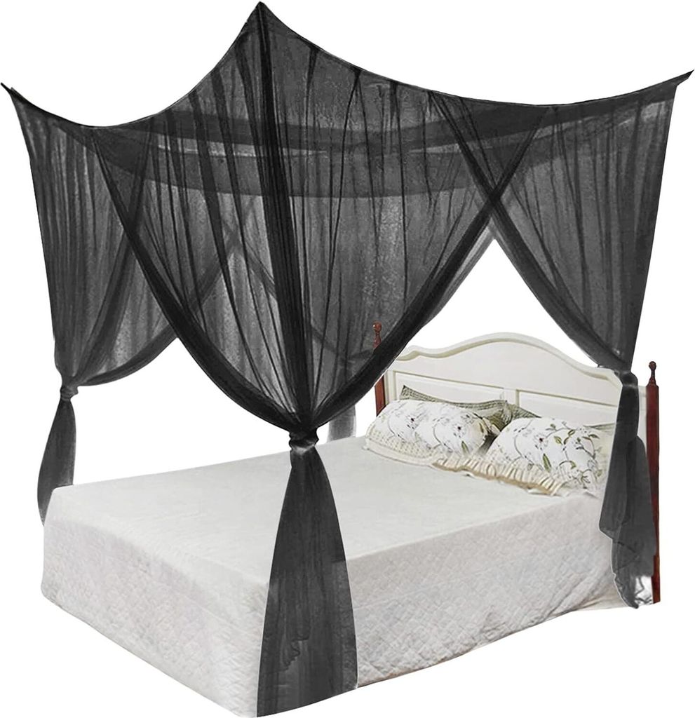 Moskitonetz Fliegennetz Mückennetz Quadratische Insektennetz Betthimmel Große Feinmaschiges Moskitonetze für Doppelbett und Einzel Bett Fliegenn...