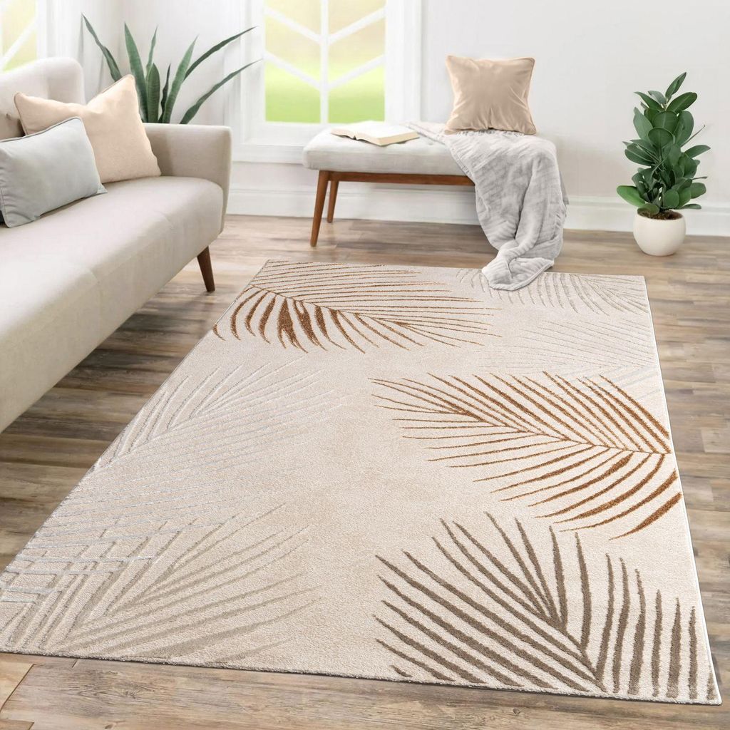 TT Home Wohnzimmer Teppich Kurzflor Geometrisches Design Produktbild 
