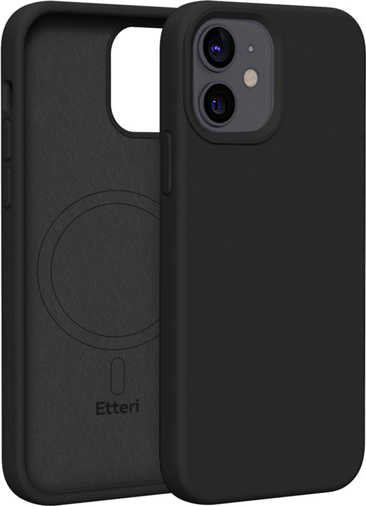 Etteri Silikon-Mag-Hülle für iPhone 12/12 Pro 6,1 Handyhüllen Schwarz