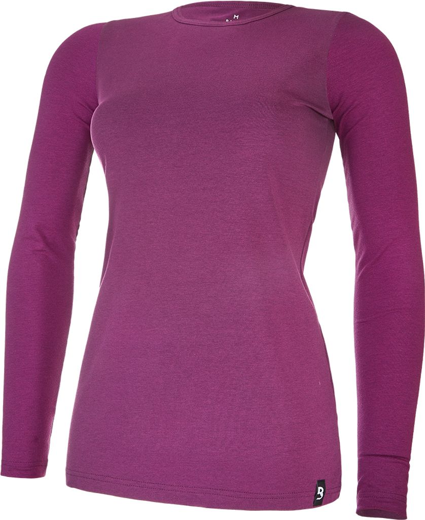 Damen T-Shirt langer Ärmel dünn Outlast - Pflaumenfarbe, XL