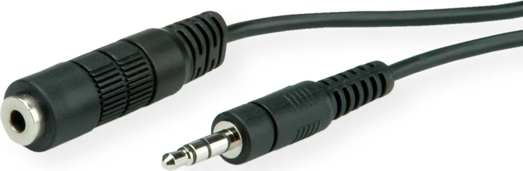 Câble d'Extension Audio Jack 3,5 mm ROLINE Stéréo 2m Haute Qualité Noire