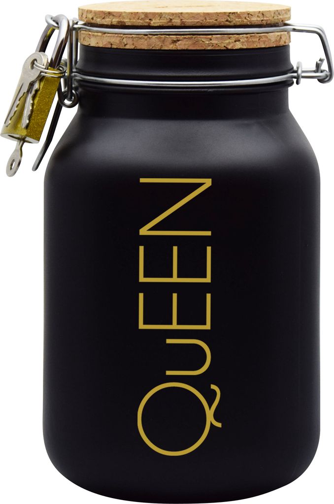 Spardose Geld Geschenk Ideen Queen Design1 Schwarz Größe XL Produktbild 
