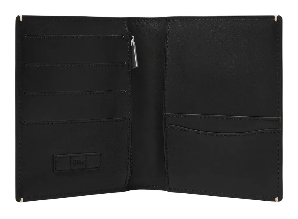 FOSSIL Gift Passport Case : Étui carte d'identité noir compact - 2