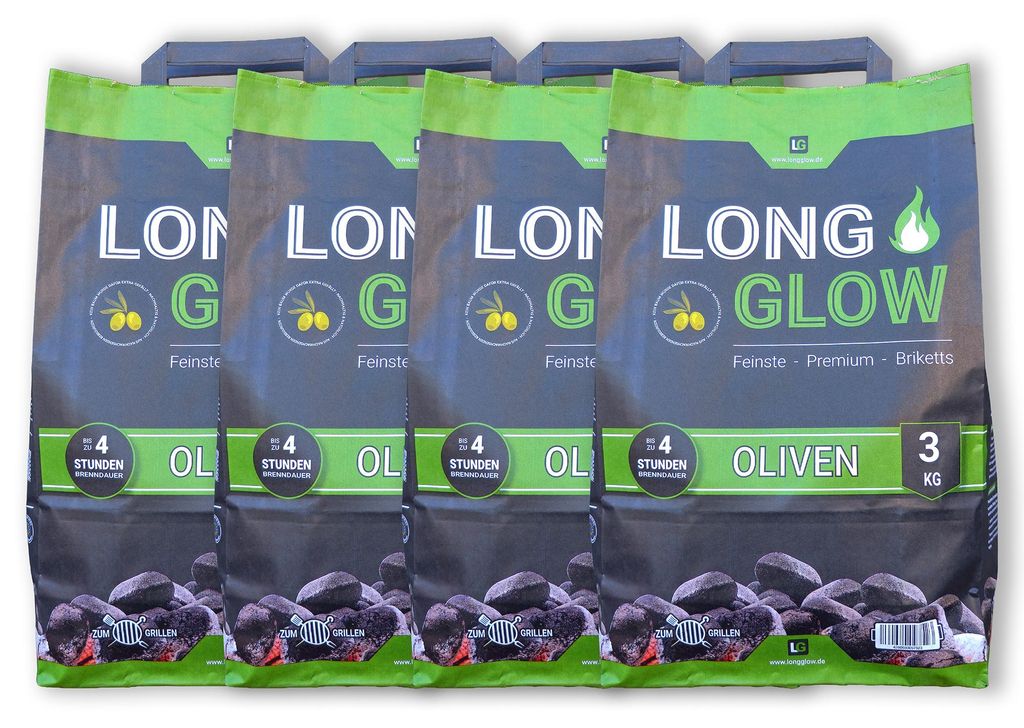 Long Glow Olive 12 kg Premium Grillbriketts |  Spain Produktbild 