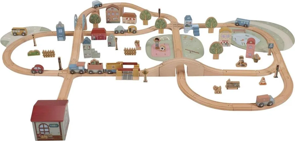 Chemin de fer en bois XL Essentials - Circuit de train enfant complet