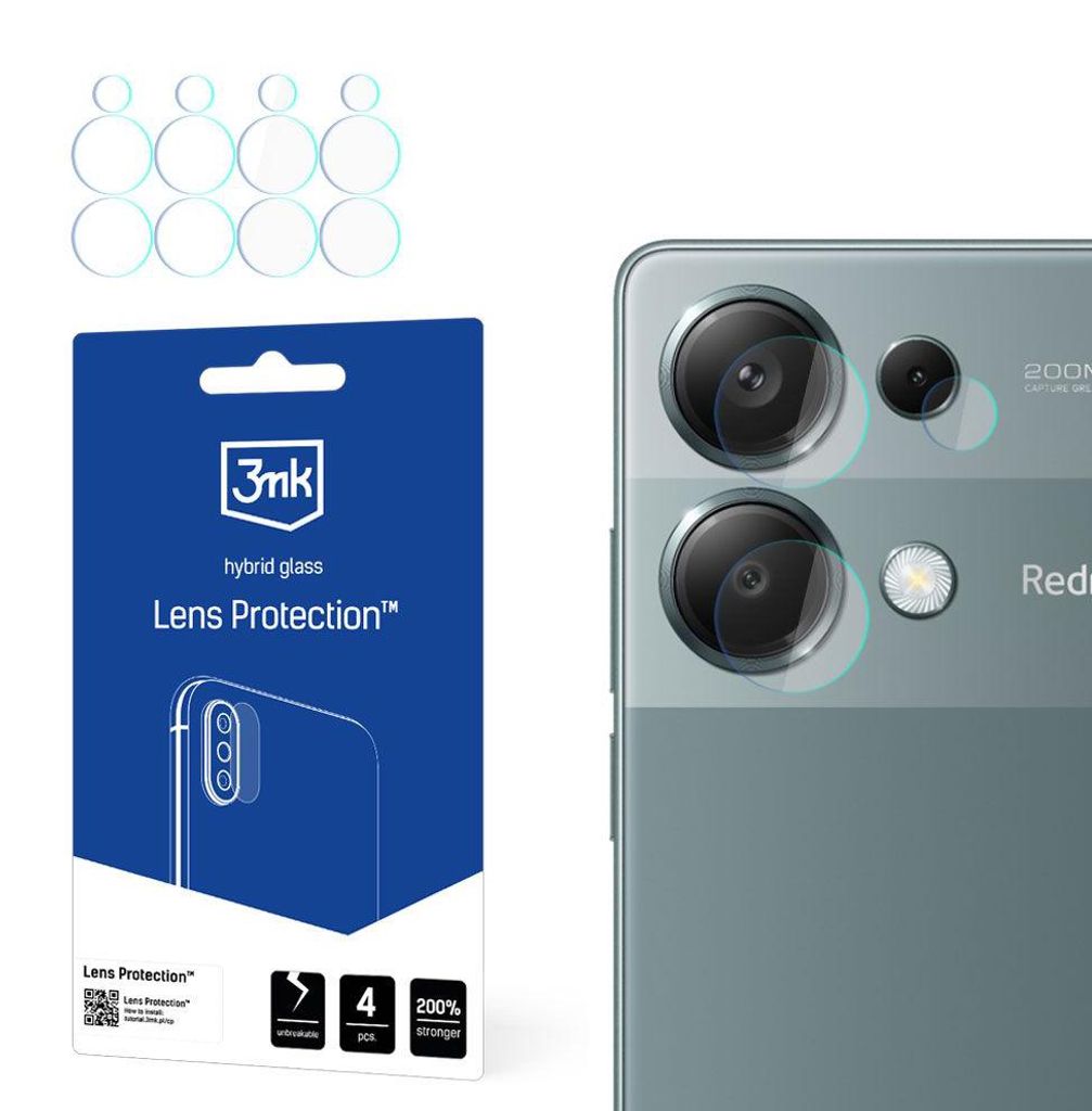 3mk Hybridglas Lens Protection für Redmi Note 13 Pro 4G Produktbild 