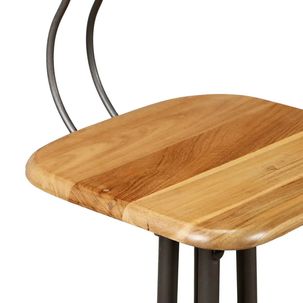Tabouret de bar 2 pcs vieux bois de teck stable et durable pour bar