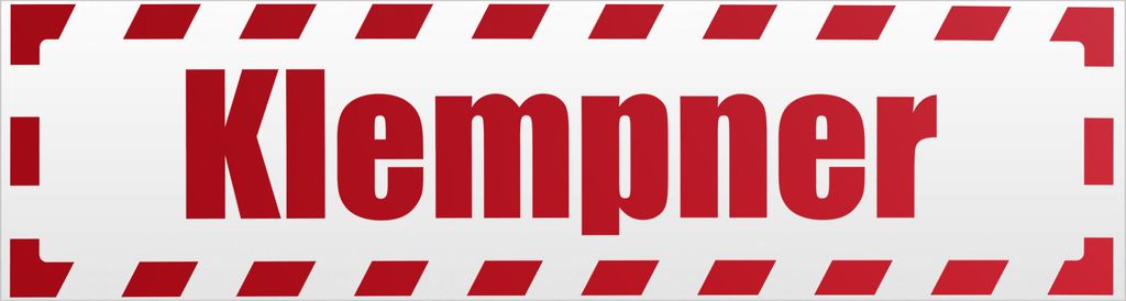 Kiwistar Klempner gestreift Magnetschild Schild magnetisch - 45cm Rot - reflektierend - Magnetfolie für Auto PKW Kfz