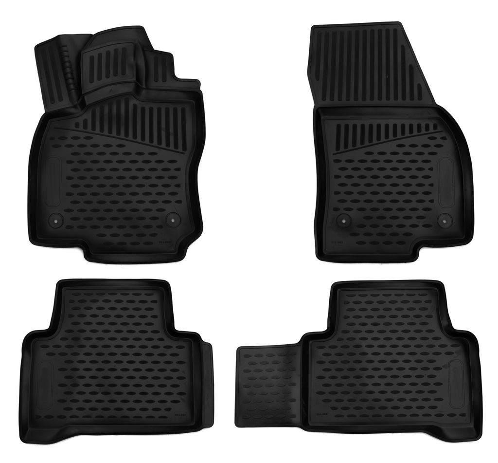 Gummimatten für VW Touran I Bj 2002-2010 Passform Gummi-Fußmatten schwarz