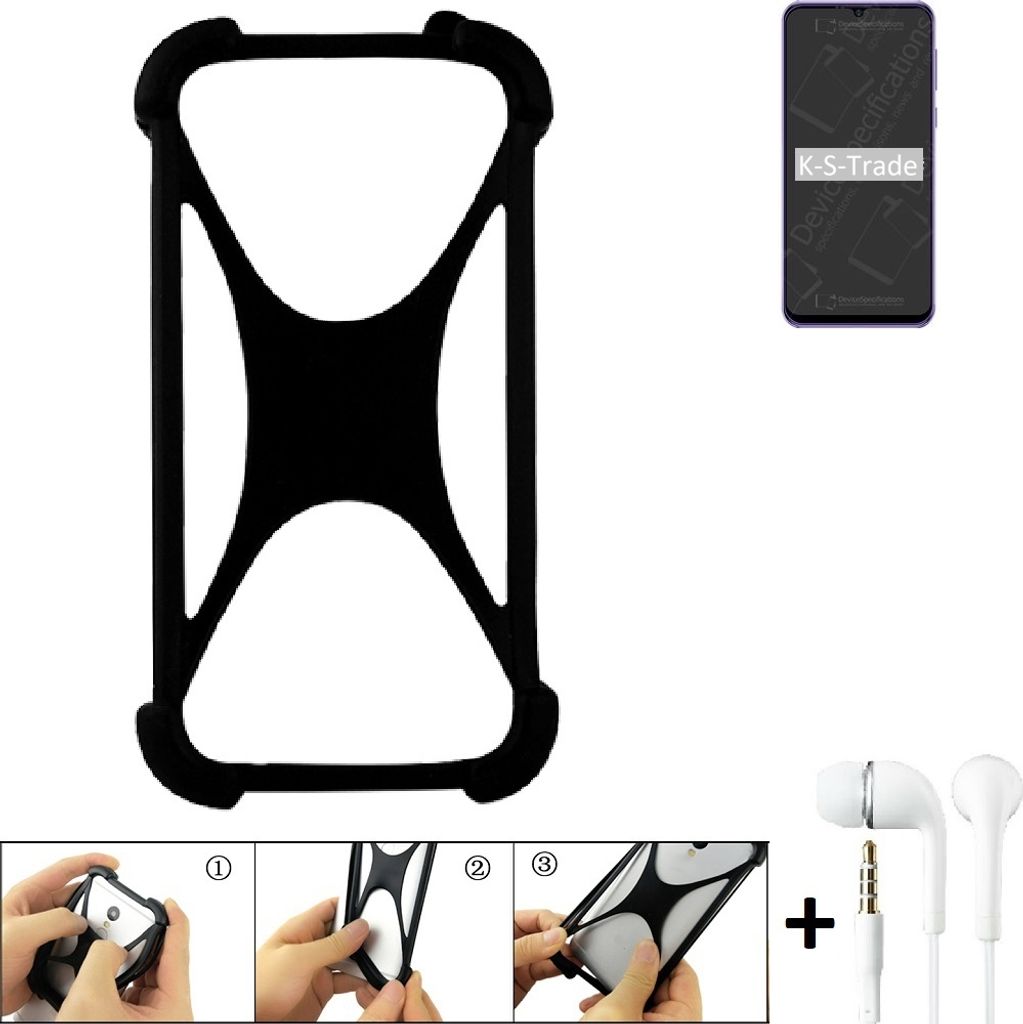 K-S-Trade Handy-Hülle + headphones kompatibel mit Ulefone Note 6 Schutz-Hülle Bumper Silikon Cover Case Silikoncase Silikonbumper TPU Softcase