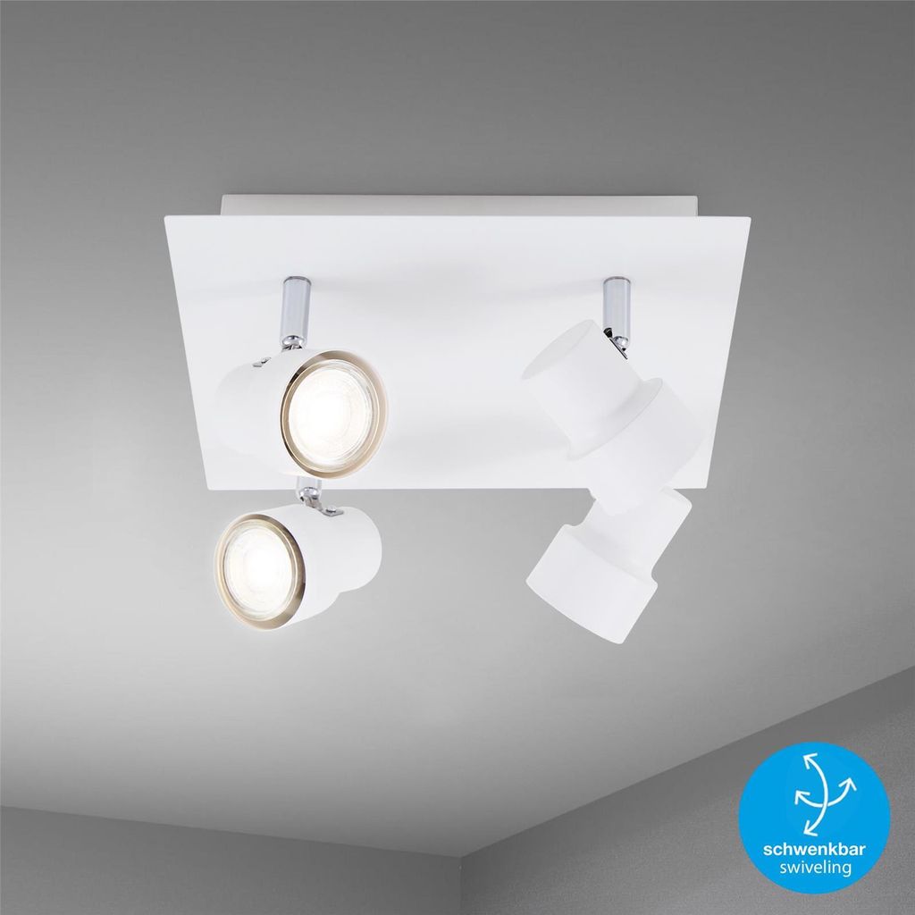 BRILONER Deckenleuchte LED 4xLED GU10 5W weiß
