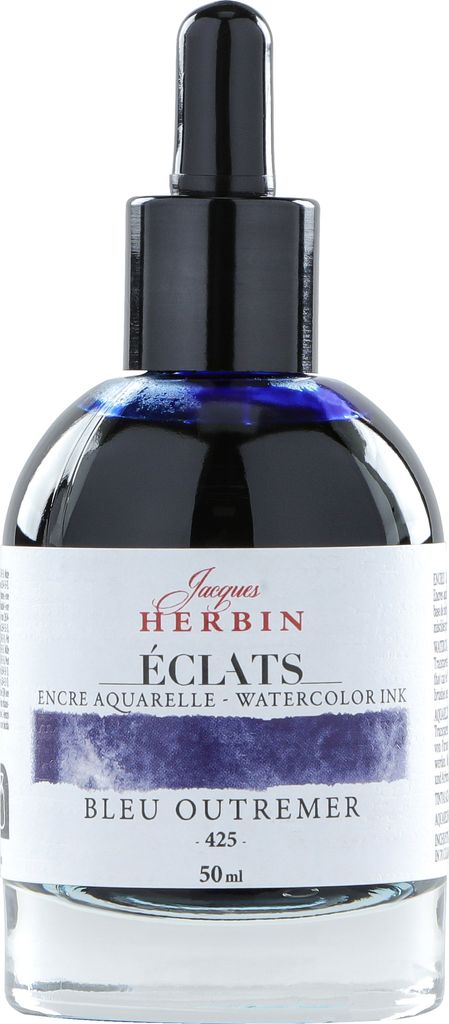 Jacques Herbin 4x Aquarelltine Éclats, Flakon 50ml - Karibikblau 16425T