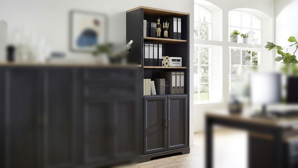 Aktenregal Büroregal Jasmin graphit grau Nachbildung 86x38cm