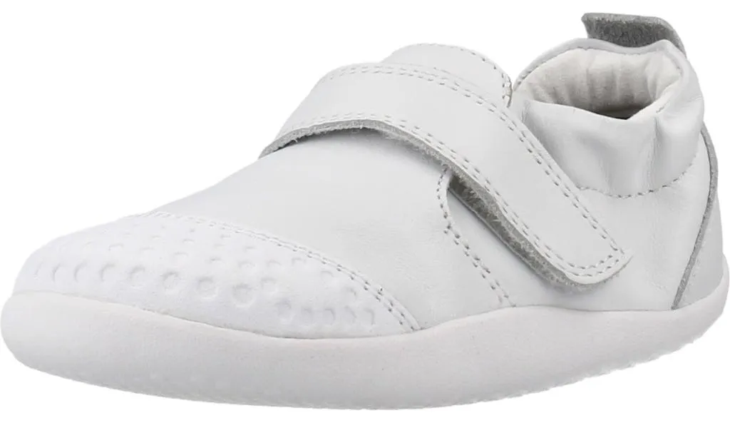 Bobux BQ10089 Zapatillas Niño - Basket Blanche en Cuir Souple pour Enfant