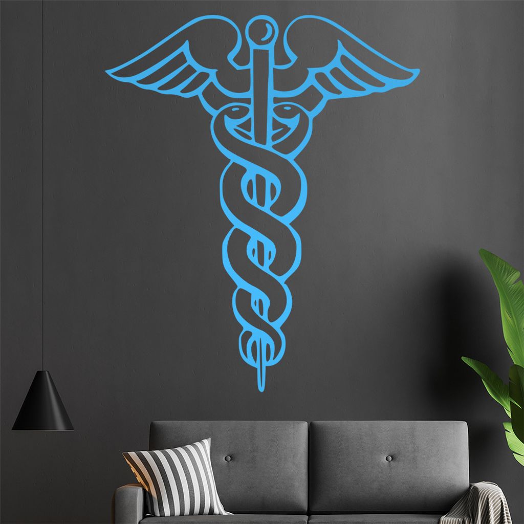Äskulapstab Wandtattoo in 6 Größen - Wandaufkleber Wall Sticker - Dekoration, Küche, Wohnzimmer, Schlafzimmer, Badezimmer