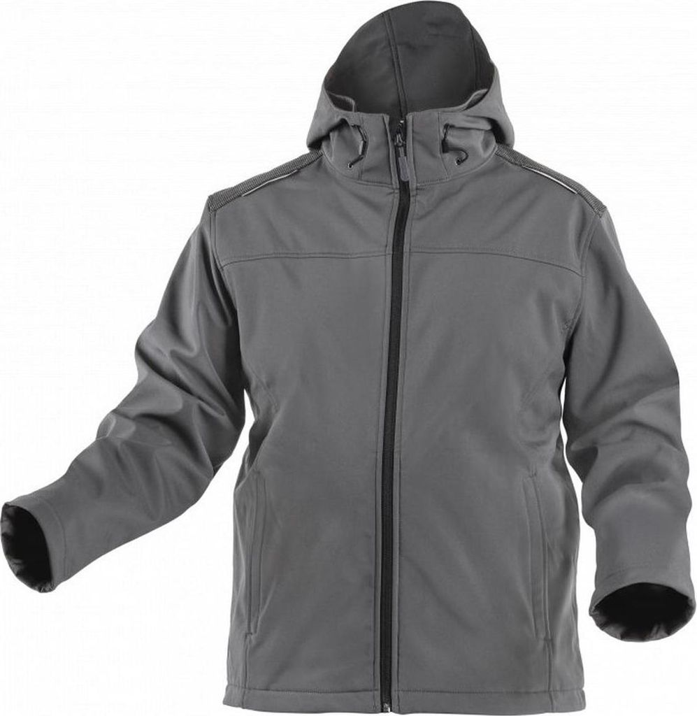 Högert Graue Softshelljacke "Inn" mit Kapuze 8000 mm H2O L (52)